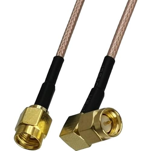 1pcs RG316 SMA Male Plug to SMA Male Plug Right angle RF Coaxial Connector Pigtail Jumper Cable New 4inch~5M