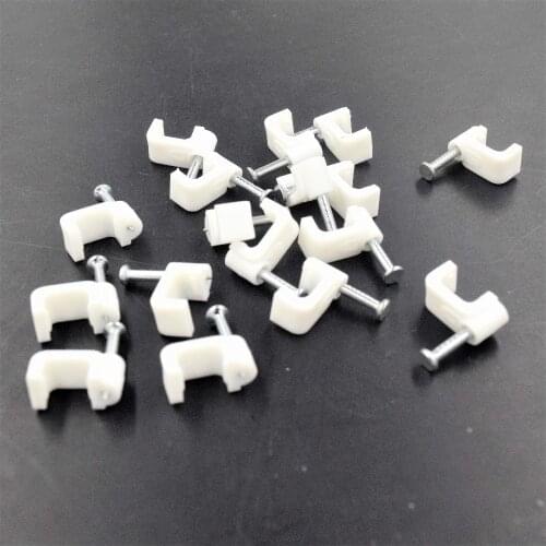 100pcs 6mm Round Steel Nail Cable Wire Wall Hanging Screw Clips Cable Clip For White High Quality Low Price Favorable