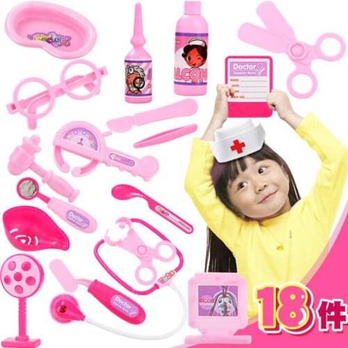 18 Pcs/set Childrens play house puzzle doctor toy set boy girl simulation doctor role play doctor game children girls boys gift