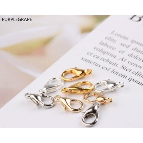 DIY Jewelry Accessories 12mm Lobster Handmade Beaded Material Metal Necklace Buckle Bracelet Connection Alloy 20pcs