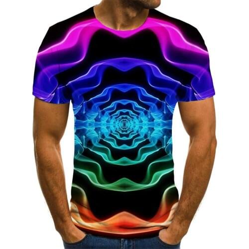 3d Tshirt Colorful T shirt Men Smoke T-shirts 3d Rainbow Tshirts Casual Art Tshirt Printed Short Sleeve T shirts New Male