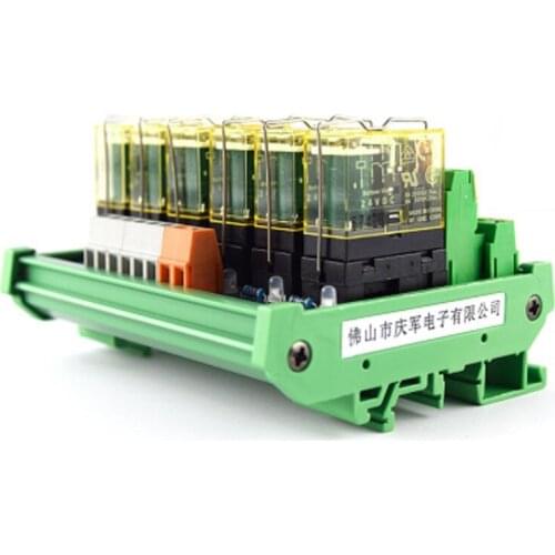 6-way relay double-group module, 24V rail installation, PLC amplifier board control board