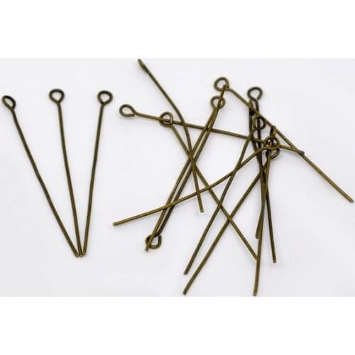 8SEASONS 300PCs Ancient Bronze Eye Pins 50x0.7mm(21 gauge) (B01749)