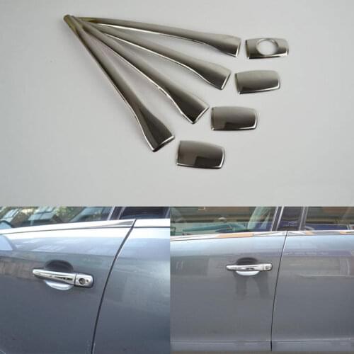 8x Stainless Car Door Handle Trim Cover Moulding Bezel Styling Sticker Fit For Peugeot 2008 301 3008 408 308 Citroen