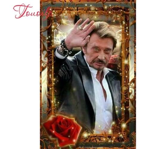 5D diy diamond embroidery stitch crystal square&round diamond sets decorative diy rose Johnny Hallyday diamond painting mountain