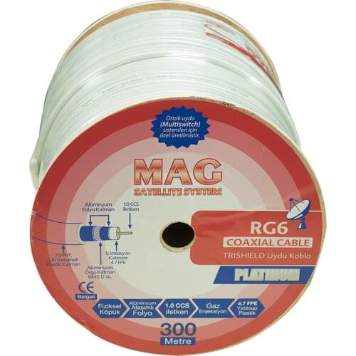 RG6/U4 MAG PLATINUM TRISHIELD ANTENNA CABLE 64 WIRE (300 METERS)