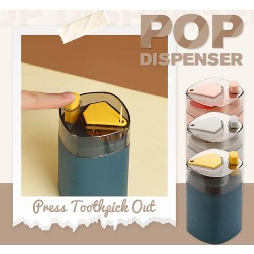 Automatic Toothpick Box Portable Transparent Pop-up Household Table Toothpick Container Storage Box Toothpick Dispenser Holder