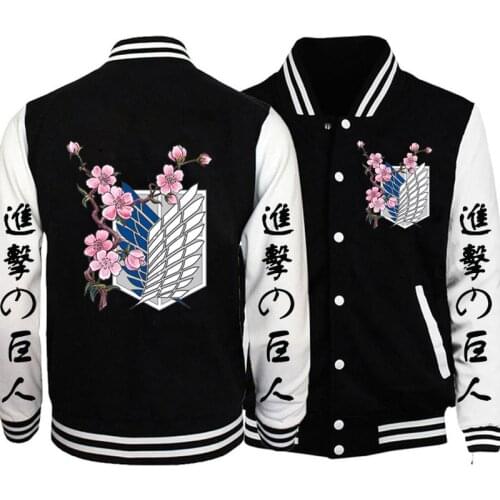 Anime Graphic Baseball Uniform Jackets Men Women Attack on Titan Shingeki No Kyojin High-quality Oversized Anime Baseball Jacket