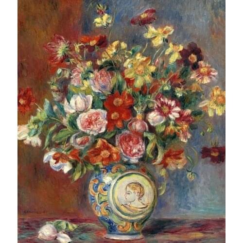 Flowers Renoir Rose Handmade Needlework For Embroidery kits DIY Cross Stitch Kits Crafts 14CT Unprinted Home Decor wall Arts