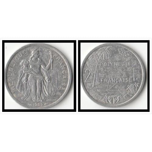 French Polynesia 2 francs Coins Oceania New Original Coin Collectible Edition Real Rare Unc Commemorative Random Year