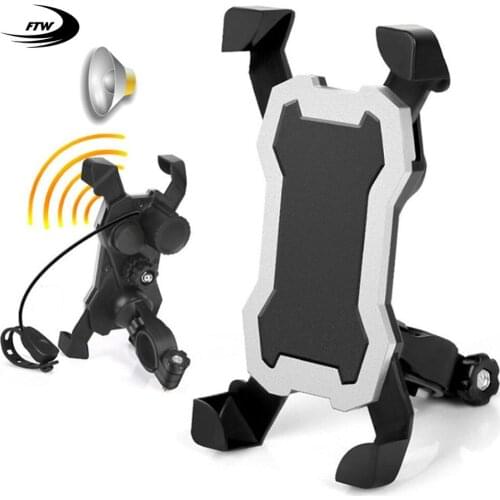FTW Bike Bell and Phone GPS stand holder with Horn Universal MTB Bicycle Handlebar Mount Holder for iphone samsung PH2101