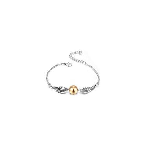 Harried Golden Snitch Bracelet Deathly Hallows Potters Quidditch Ball Silver Angel Wing Jewelry Gifts For Fans