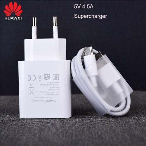 Huawei 5V 4.5A USB Supercharge Fast Charger 22.5w Adapter 5A Type C Cable for Mate 20 30 X P40 P30 P20 Pro P10 Plus nova 5i 6 5