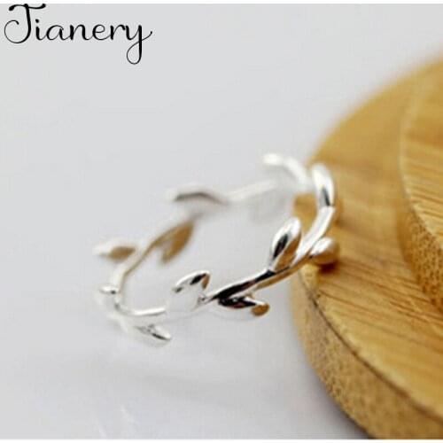 JIANERY Personality Leaf Rings For Women Wedding Jewelry Adjustable Antique Finger Ring Anillos