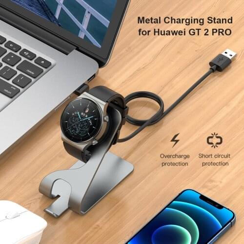 Metal Aluminum Smartwatch Charger Cradle Stand Holder for Huawei Watch Charging Dock Station Bracket for Huawei Watch 3 / 3 Pro