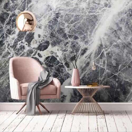 Milofi custom any size 3D mural wallpaper black high-grade marble pattern wall decoration wallpaper mural