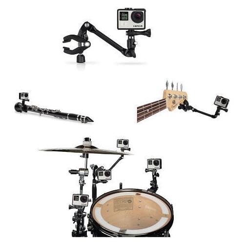 Ms.L.Meilyadigita 360 degree The Jam For GoPro Hero 4 3+ Session Xiaomi Yi The Jam Music Instrument Guitar Drum Clamp Mount Arm