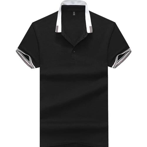 2021 Summer Mens Solid Color Polo Shirts Color matching Lapel Business Casual Short Sleeve Shirt Summer Fashion Mens Clothing