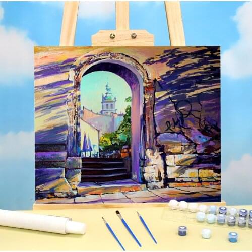 Landscape Lviv Coloring By Numbers Painting Package Acrylic Paints 40*50 Picture By Numbers Photo Decoration Drawing