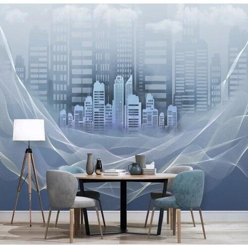 Custom Mural Wallpaper Nordic 3D Abstract City Architecture Wall Painting Modern Living Room TV Background Wall Papel De Parede