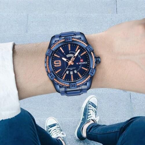 NAVIFORCE Luxury Watches for Men Military Sport Water Ressistance Man Blue Color Male Watch Clock Wristwatch Relogio Masculino