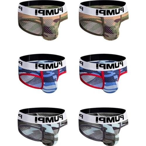 6Pcs Low Waist Sexy Underwear Men Jockstrap Comfortable Cotton Gay Mans Underwear Bikini Men Briefs Innerwear Under Wear Man