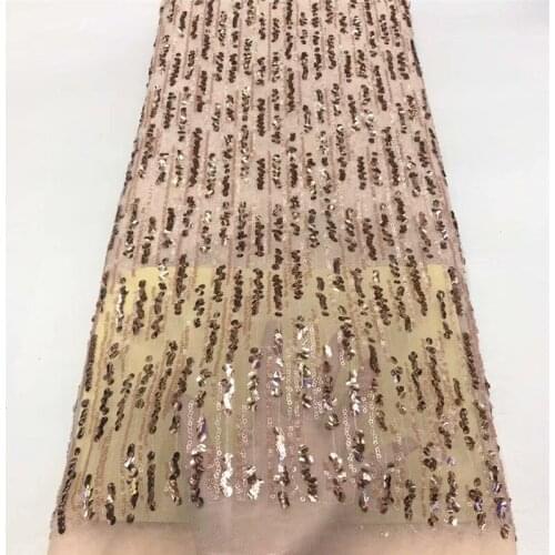 2020 Latest Nigerian Laces Fabrics High Quality African Laces Fabric for Wedding Dress French Tulle Lace with sequins j18-5