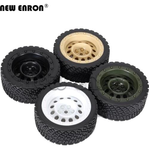 NEW ENRON Plastic Wheel Hub Rim&Rubber Tyres Tires 4P 1.9" for 1:10 RC Crawler Axial SCX10 D90 D110 Tamiya CC01 TRX4 90046 90047
