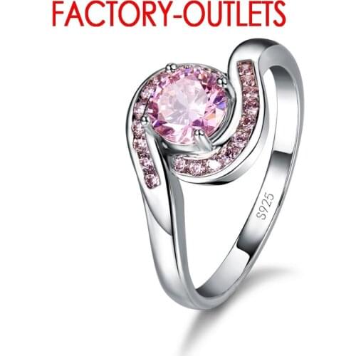 925 Sterling Silver Engagement Ring Fashion Jewelry Cubic Zirconia Pave Setting Romantic Gift For Women Girls Wholesale