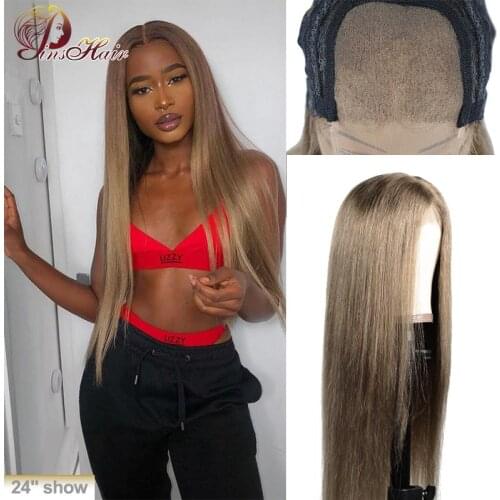 Gray Lace Front Human Hair Wig Brazilian Straight Human Hair Wig 4*4 Green Wig Pre Plucked With Baby Hair 130 Pinshair Remy Hair