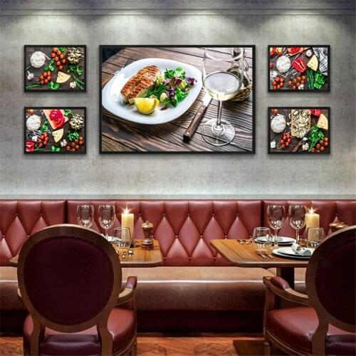 Peppers Vegetables Tomato Fruits Bread Fashion Kitchen Decor Wall Posters Home HD Spray On Canvas Oil Painting Bedroom Pictures