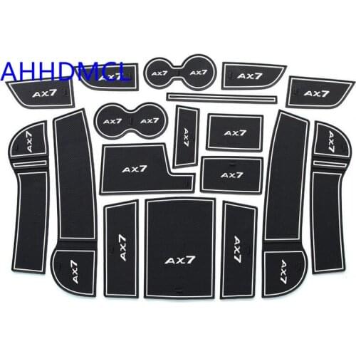 Car Door Groove Mat Gate Slot Cup Armrest Storage Pad Mat For DFM Dongfeng Aeolus AX7 2018