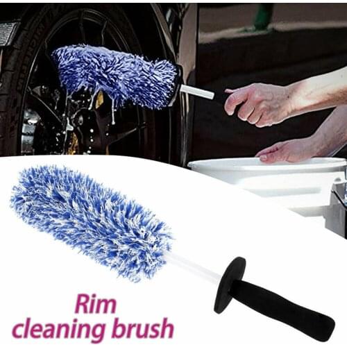 Automobile Car Wheel Hub Cleaning Brush Microfiber Detailing Brush Durable Rim Wheel Cleaning Tire Washing Sponge Tool