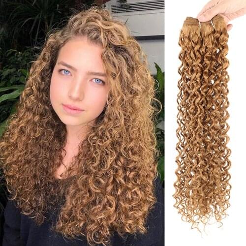 Synthetic Curly Hair Weave Bundles Blonde Color Synthetic Hair Extensions For Women 30 Inch Synthetic Hair Wefts African Style