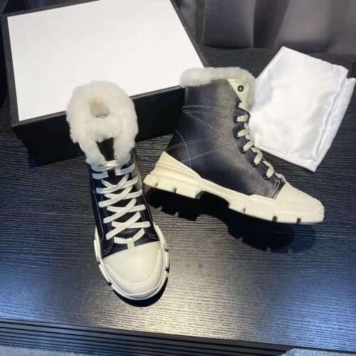 Vallu 2021 leather color matching, wool lining, fashionable and versatile, flat-bottomed comfort, warm non-slip Martin boots