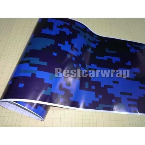 Dark Blue Digital Camouflage Vinyl Wrap Car wrap Camo Covering sticker foil With Air bubble Free PROTWRAPS size1.52x30m