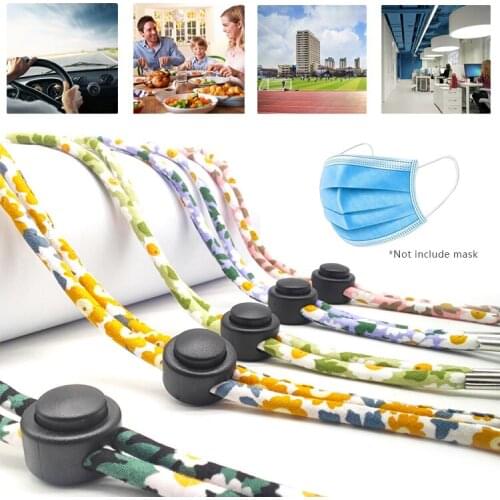 Mask Hanging Rope Face Mask Lanyard Flowers Mask Holder Adjustable Traceless Ear Hanging Rope Two Hooks