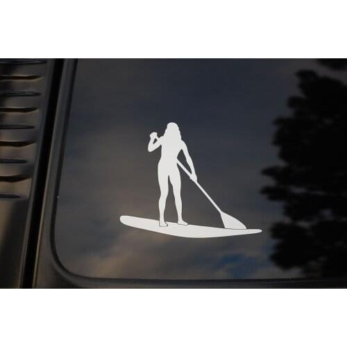 For Paddle Board Sticker Vinyl Die Cut Decal Sup Girl Women Car Truck Window V14 Styling