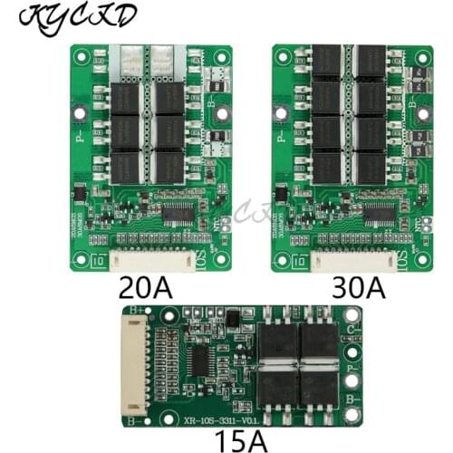 10S BMS 15A 20A 30A 36V PCM PCB 3.7V lithium 18650 Battery Pack Charging Board Balance BMS Common Port For E-bicycle Scooter