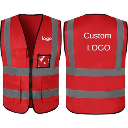 Factory Price! 1 PCS Free Custom LOGO Reflective Safety Vest High visibility Construction Work Uniforms Logo Printing 2021