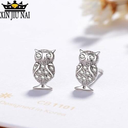 100% Sterling silver 925 classic popular simple original fashion silver eagle inlaid zircon ladies earrings holiday gift