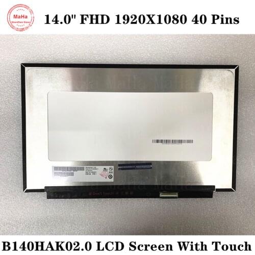 14.0" Laptop LCD Screen B140HAK02.0 B140HAK02 LED screen LCD display with touch matrix FHD 1920X1080 replacement EDP 40 Pins