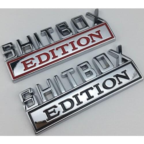 1PC 3D ABS Emblem SHITBOX EDITION Badge Car Tail Side Sticker Accessories Car Decoration Supplies