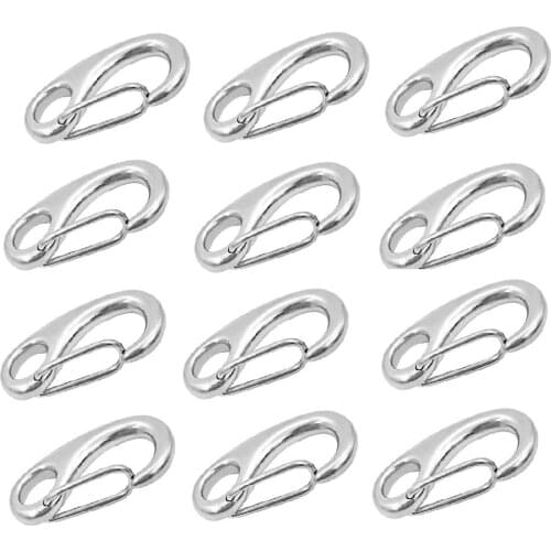 12pcs Marine 316 Stainless Steel Spring Snap Hooks Boat Anchor Rigging Clip