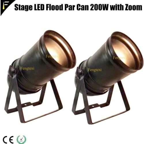 2pcs Down Light COB LED 200w Zoom Spotlight 15~50 Degree Studio LED Par with Par56 Black Housing Traditional Floodlight