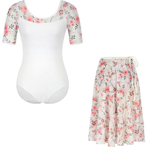 Ballet leotard women ballet dance leotard ballerina gymnastic Leotard short sleeve mesh leotard adult dance dress ballet skirt