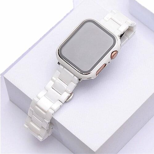 Ceramics Strap For Apple Watch 6 Band SE 44mm 40mm Protective Case For Applewatch 3 42mm 38mm Bracelet iWatch 5 4 Watchbands
