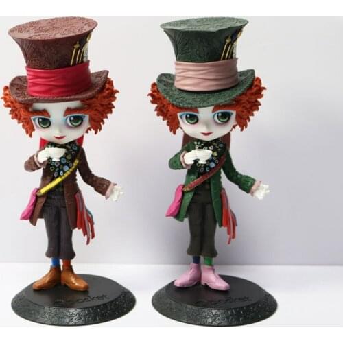 Disney Anime Alice in Wonderland Kawaii 2 Colors Mad Hatter Action Figure Dolls Toy Tarrant Hightopp Model Toys Gifts for Kids