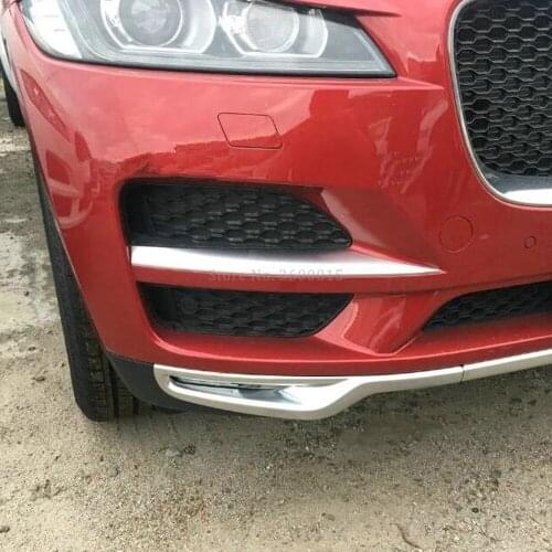 For Jaguar F-PACE 2016 2017 2018 ABS Matte Front Fog Light Lamp Strip Foglamp Molding Trim Exterior Accessories Car Styling