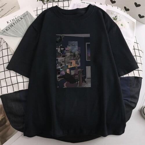 Conspiracy Theorist-Redrawn T Shirts Girls 2021 Summer Soft Casual T-Shirt Korean Style New Base Tee Ins Fashion Womens Tshirts